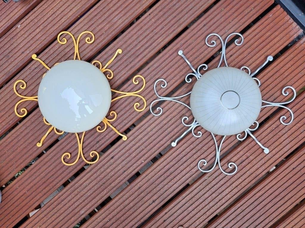 2 prachtige vintage plafondlampen – jaren 70, Ophalen, Gebruikt, Inclusief lichtbron, Vintage