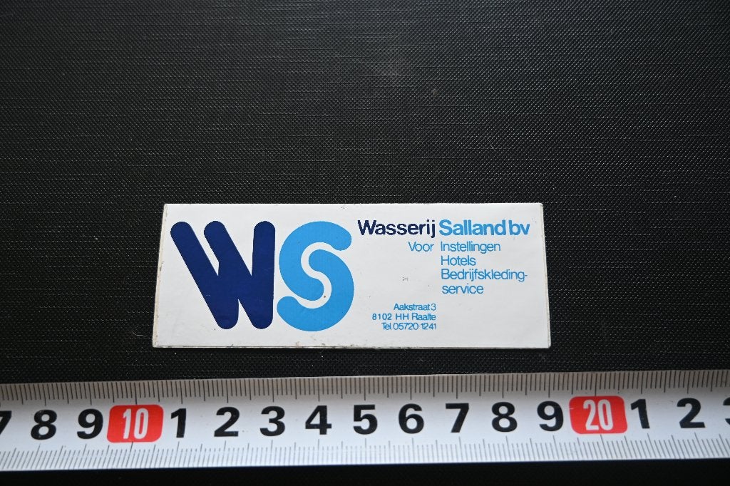 sticker raalte WASSERIJ SALLAND BV aakstraat 3, Ophalen of Verzenden, Zo goed als nieuw
