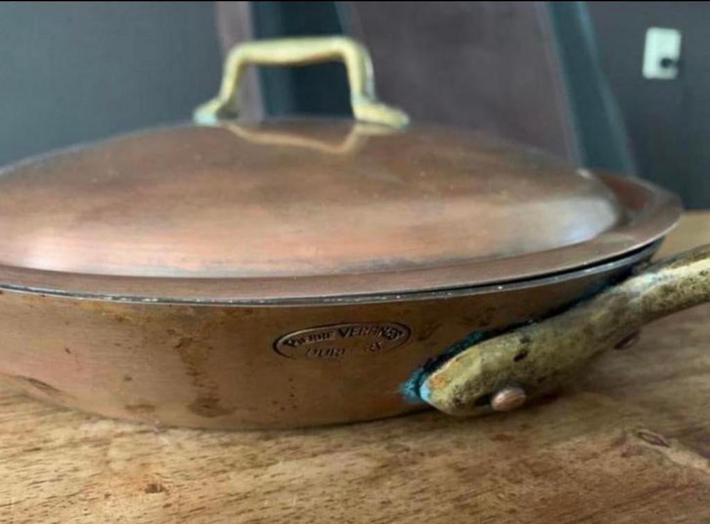 Complete koperen pannenset vintage, Ophalen of Verzenden