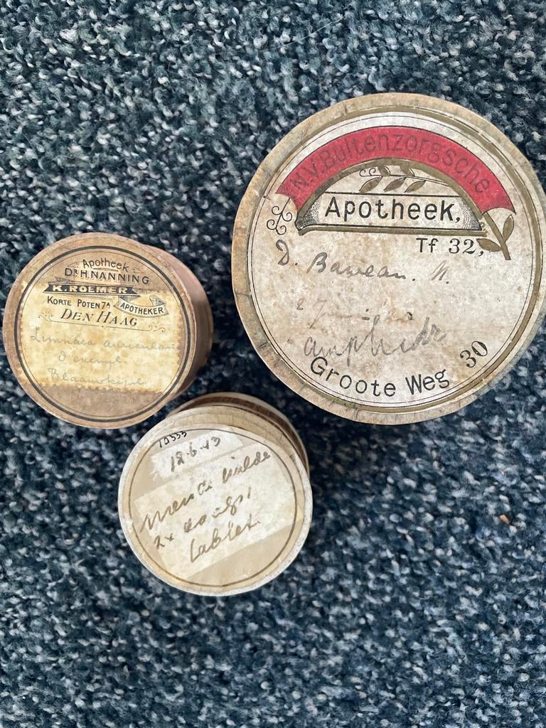 Set van 3 Antieke Apothekersdoosjes - Historische Verpakking, Ophalen of Verzenden