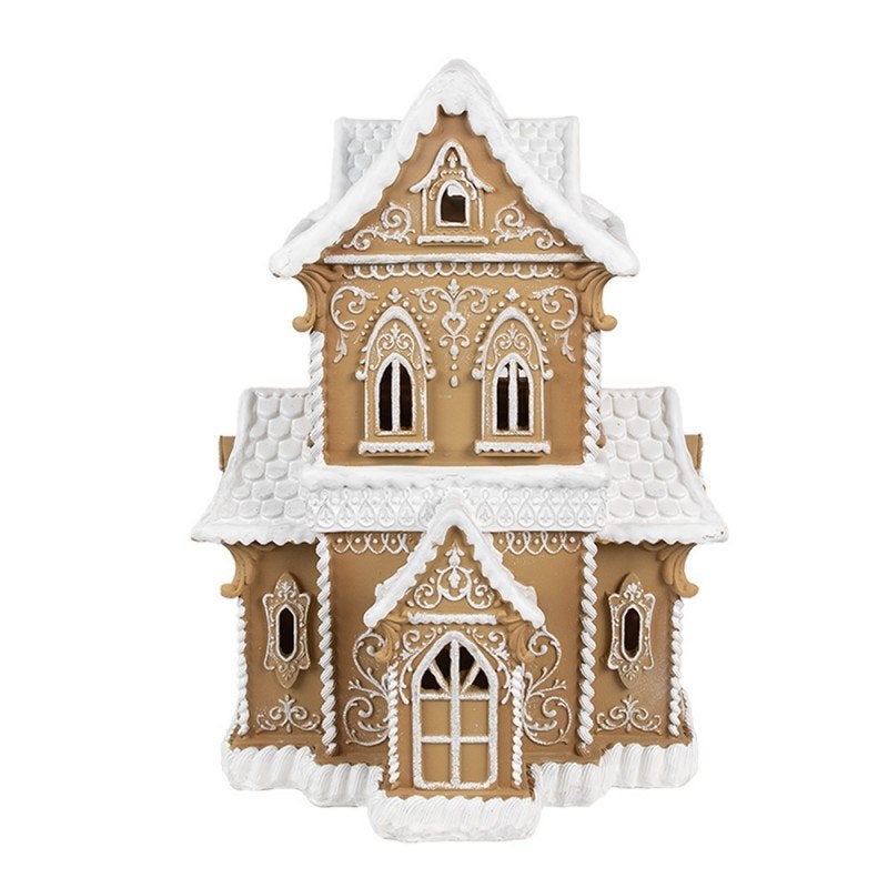 Clayre & Eef Gingerbread house met LED 28x21x37 cm, Ophalen of Verzenden, Nieuw