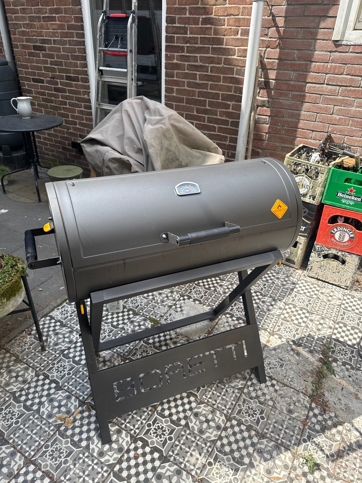 Boretti houtskoolbarbecue, Tuin en Terras, Houtskoolbarbecues, Ophalen, Gebruikt