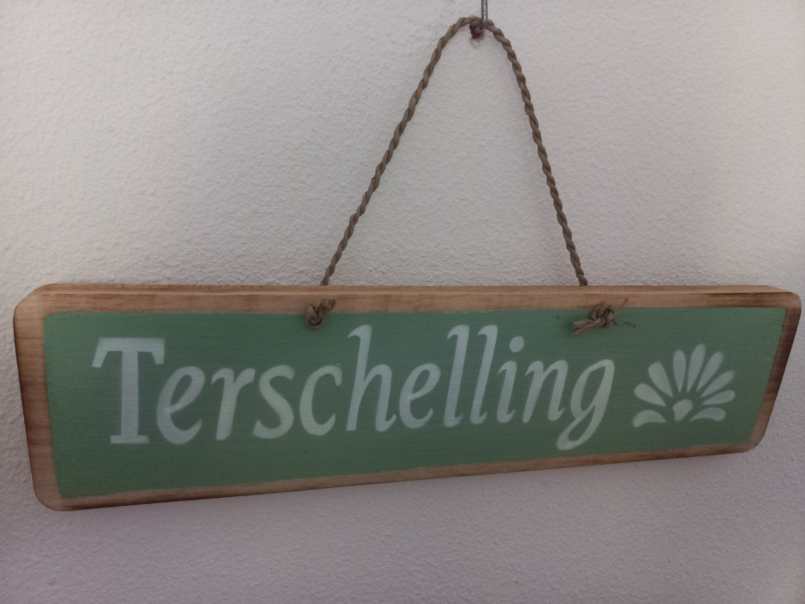 Naambord Terschelling & Handdoek (100x48 cm), Hout, Gebruikt, Meerkleurig, Ophalen of Verzenden