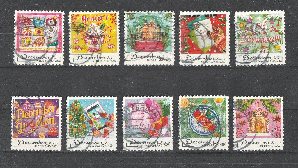 8 De serie Decemberzegels 2022, Postzegels en Munten, Postzegels | Nederland, Verzenden, Na 1940, Gestempeld
