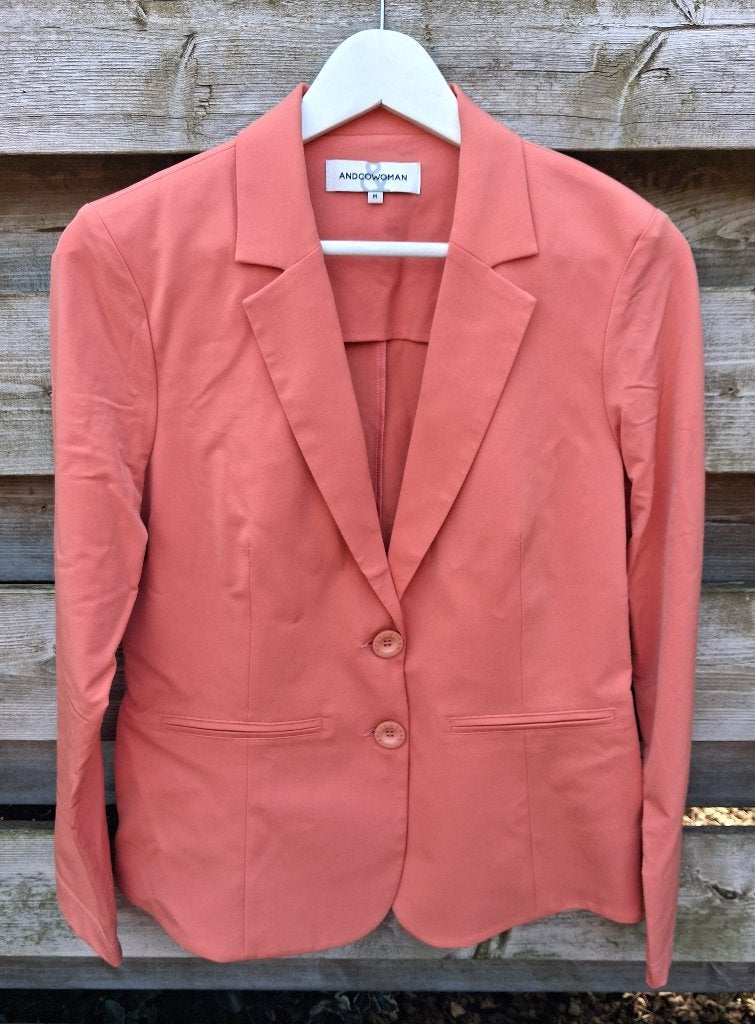 Nieuw: &Co Woman Blazer Oranje Travelstof Maat M, Maat 38/40 (M), &Co Woman, Nieuw, Oranje