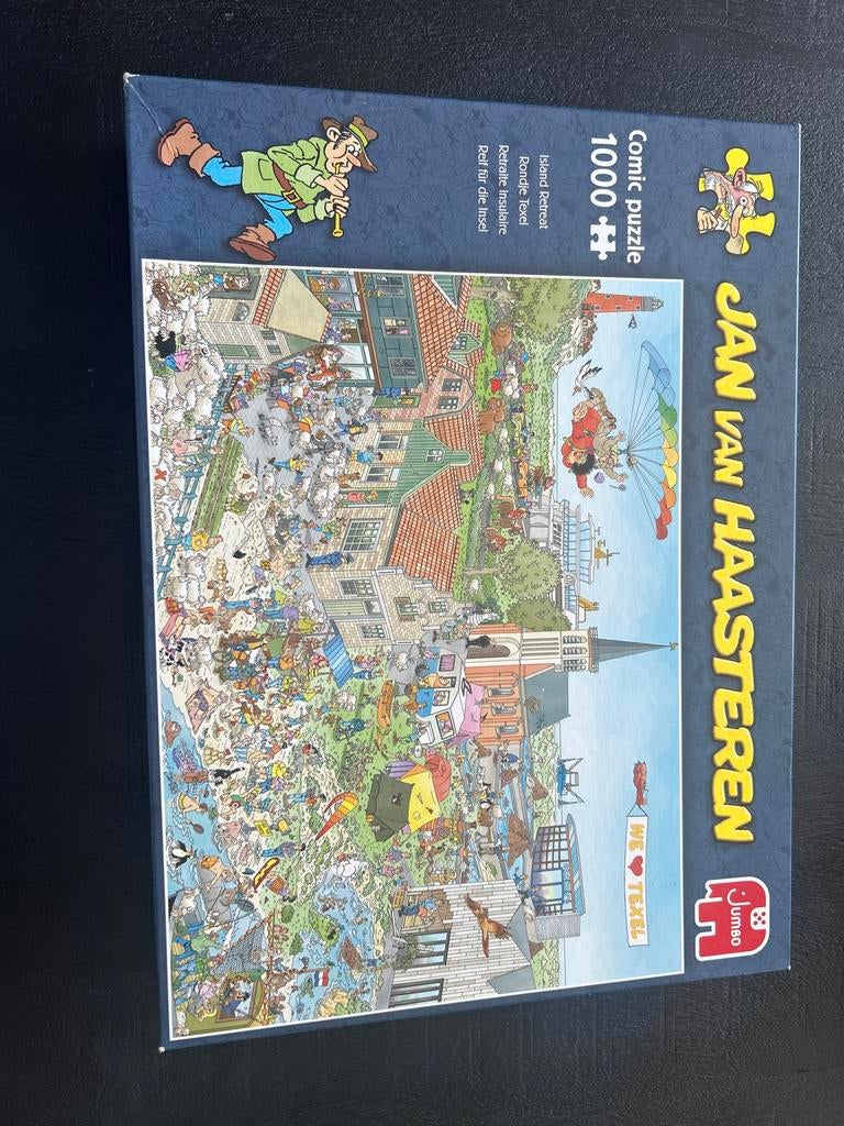 Jan van Haasteren puzzel 1000 stukjes Rondje Texel, Ophalen, 500 t/m 1500 stukjes, Gebruikt, Legpuzzel