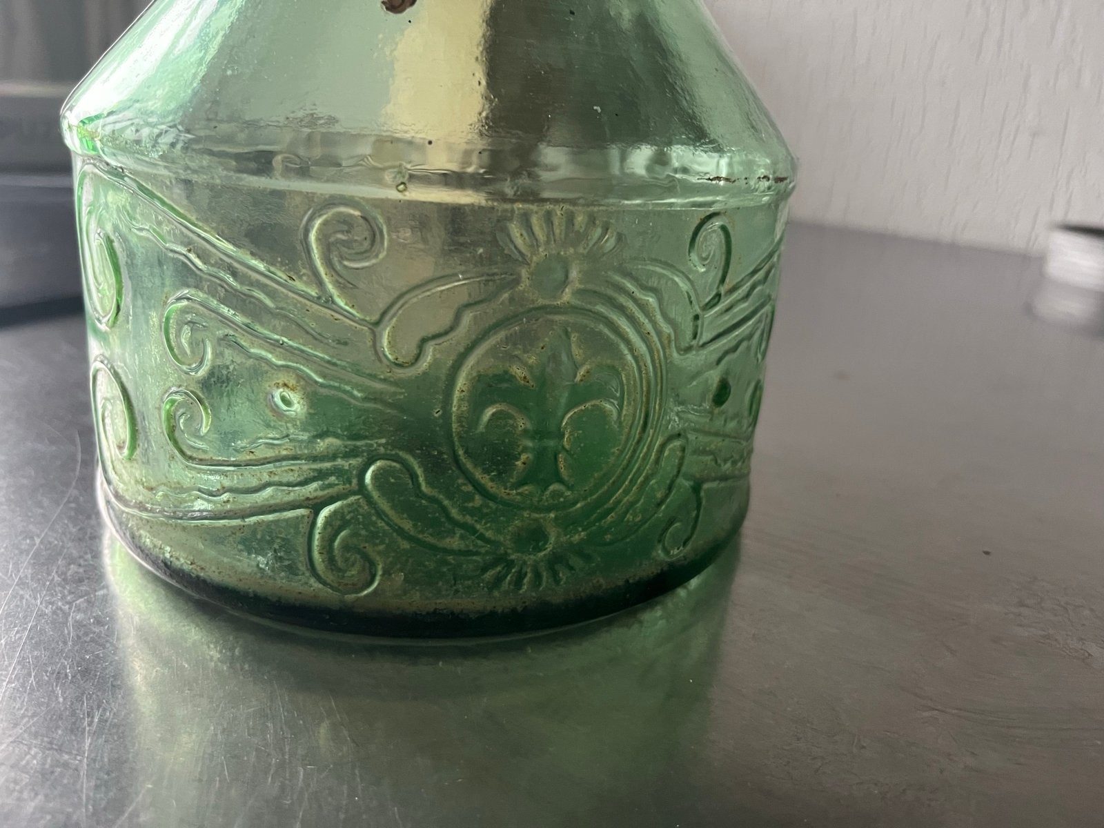 Vintage Florentijnse Glazen Fles - Handgemaakt, Ophalen