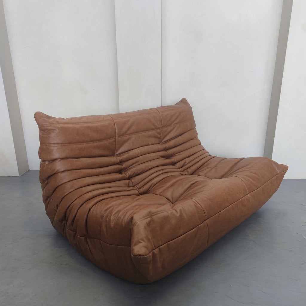 Ligne Roset Togo - Tweezits Cognac naturel leder, 100 tot 125 cm, ., Leer, Ophalen of Verzenden