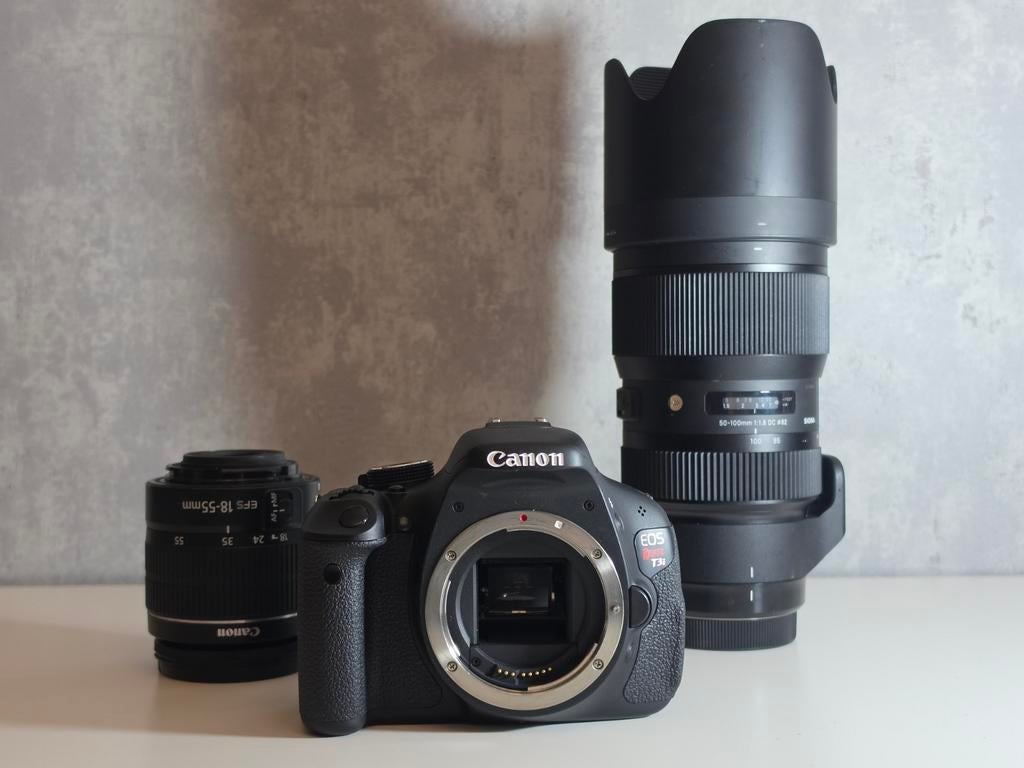 Canon EOS Rebel T3i (600D) met de Sigma 50-100mm f1.8 DC HSM, Ophalen of Verzenden, Zo goed als nieuw, Spiegelreflex, Canon