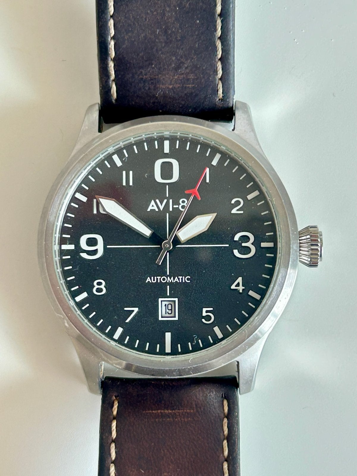 Erg mooie AVI-8 Flyboy Automatic – 40 mm – Miyota automaat, Sieraden, Tassen en Uiterlijk, Horloges | Heren, Overige merken, Leer