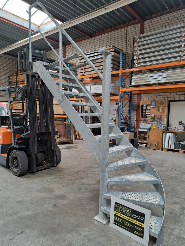 gegalvaniseerde onderkwart trap 82x245 cm, stalen trap, Ophalen, Gebruikt, Trap, 2 tot 4 meter