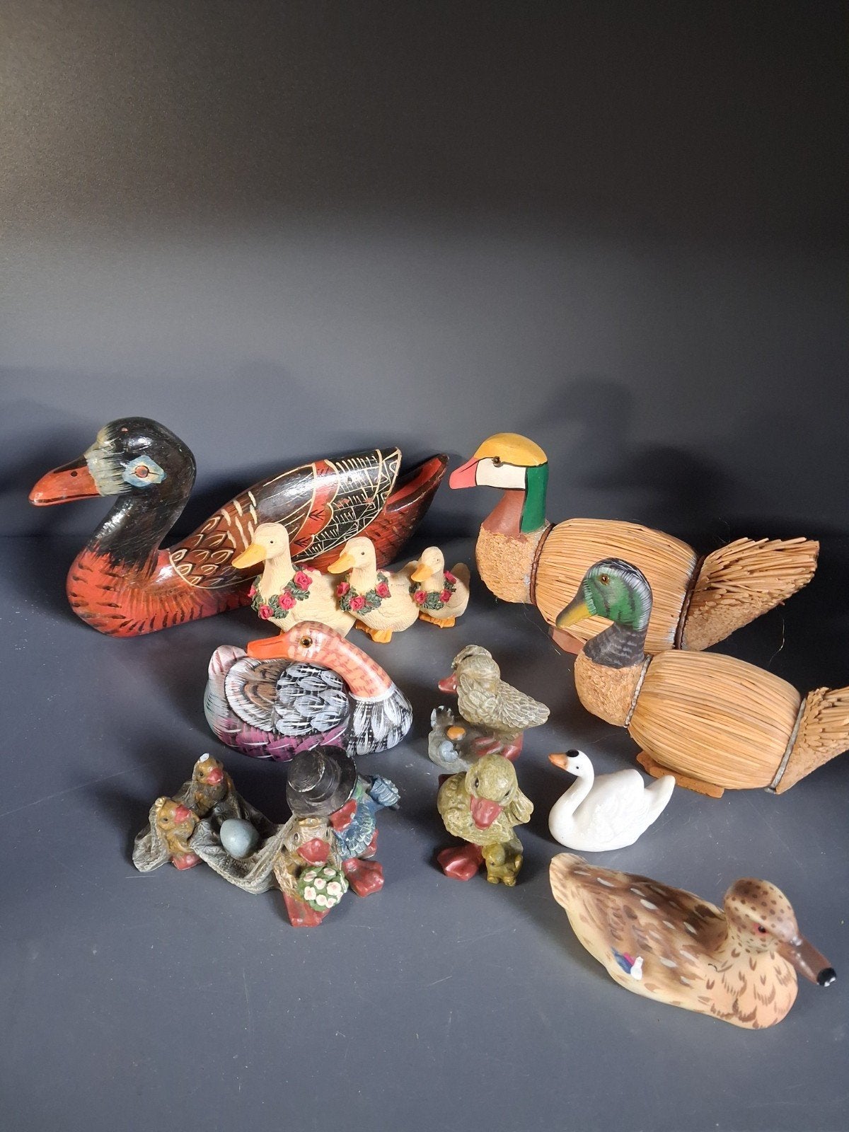 Verzameling decoratieve eenden beeldjes, Ophalen of Verzenden, Gebruikt, Vogel, Beeldje of Figuurtje