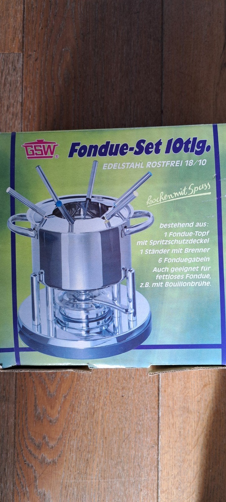 fondue-Set 10 pcs, Witgoed en Apparatuur, Ophalen of Verzenden, Zo goed als nieuw, Brander, Fondueset