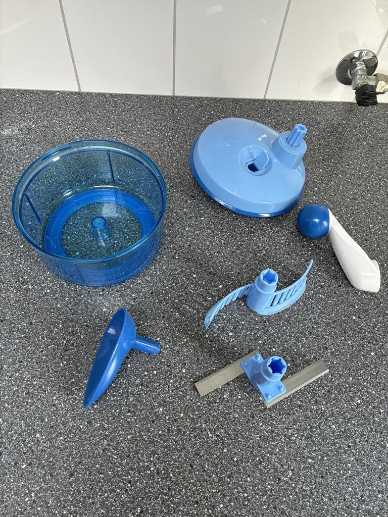 Tupperware hakmolen, Ophalen of Verzenden, Zo goed als nieuw, Blauw, Overige typen
