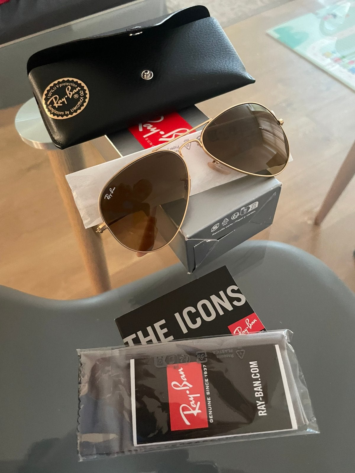 Nieuwe originele Ray-Ban Aviator RB3025 58 mm – bruin – €69, Ophalen of Verzenden, Nieuw, Bruin, Ray-Ban