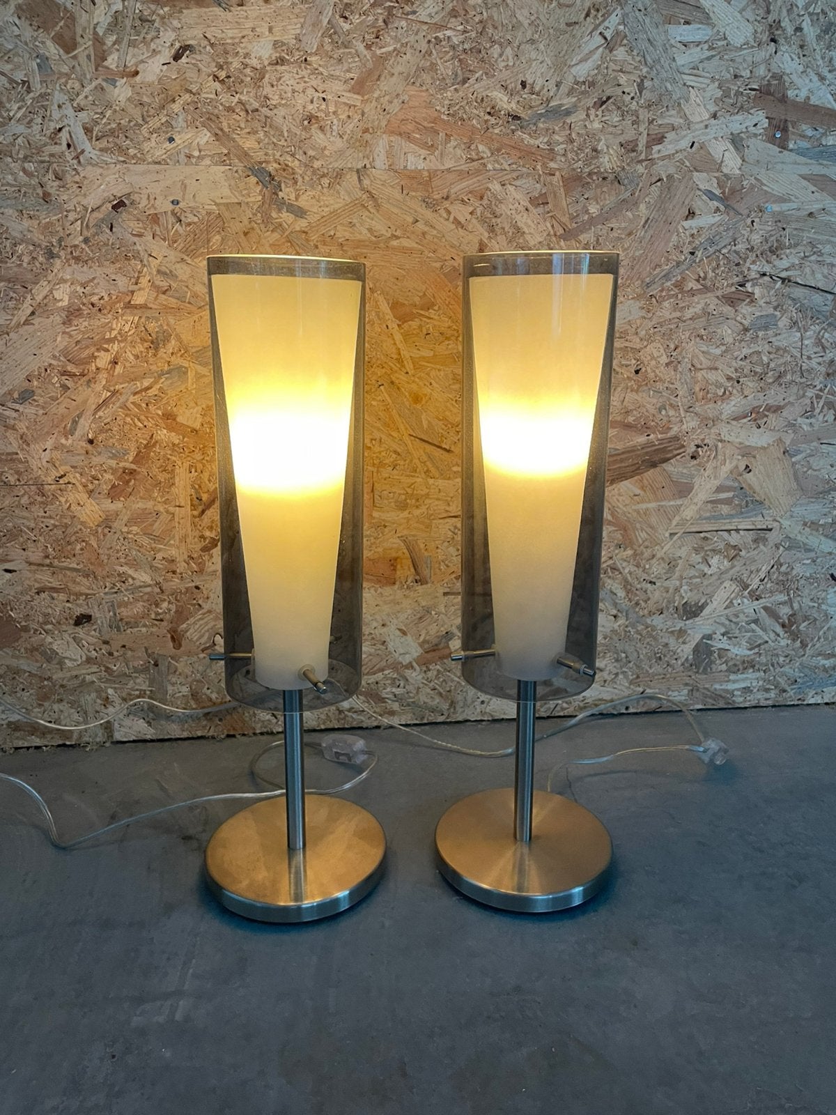Set van twee tafellampen/schemerlampen, Ophalen, Zo goed als nieuw, Glas