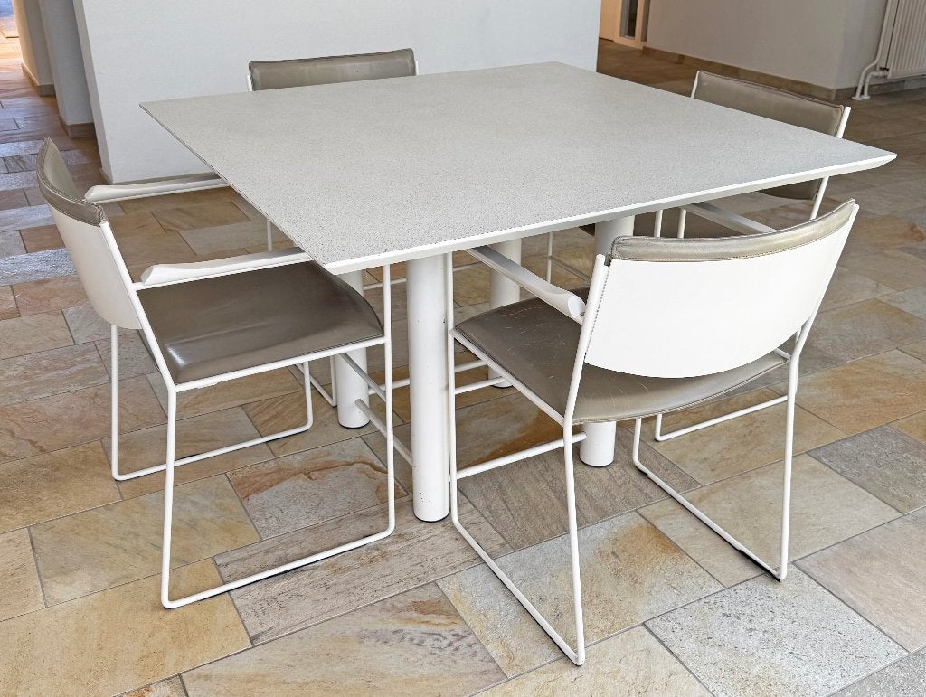 Eettafel en stoelen, Huis en Inrichting, Ophalen, Gebruikt, Overige materialen, Vierkant