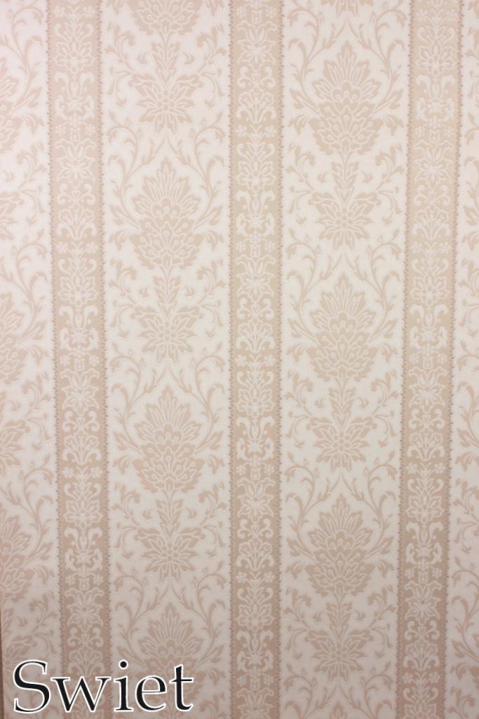 5992 Vintage klassiek wallpaper beige bloem banen Swiet, Verzenden, Beige