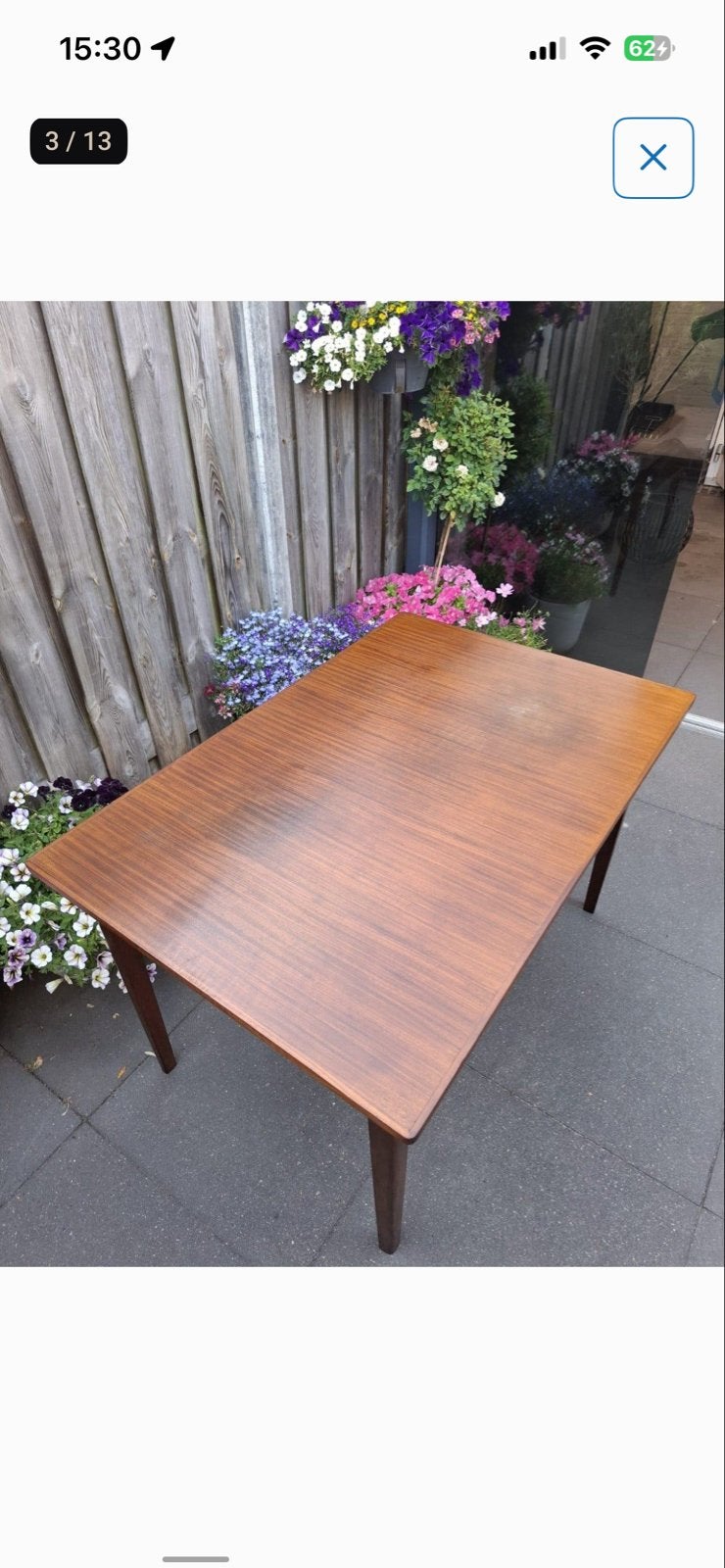 Uitschuifbare eettafel - Vintage houten eettafel, Ophalen