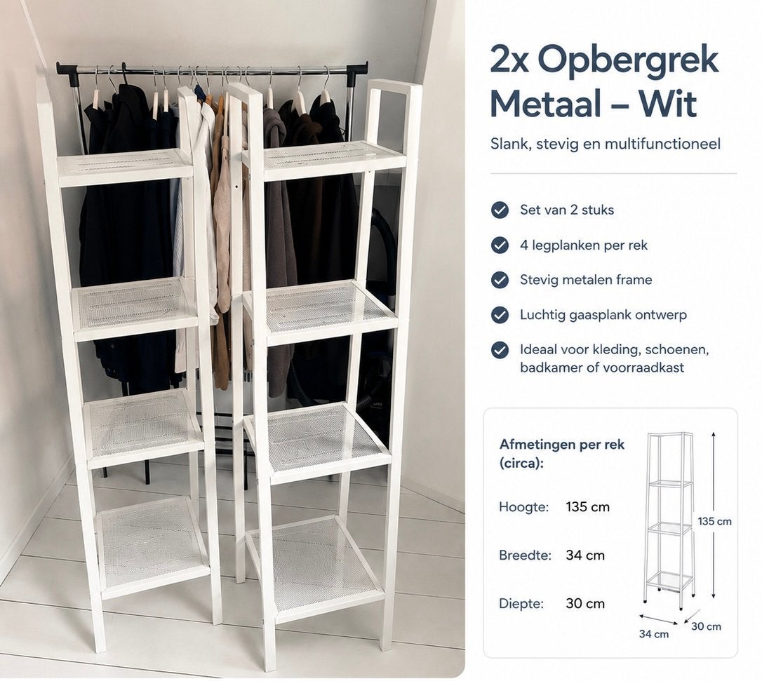 GRATIS- Opbergrekken 2 stuks, Ophalen, Gebruikt