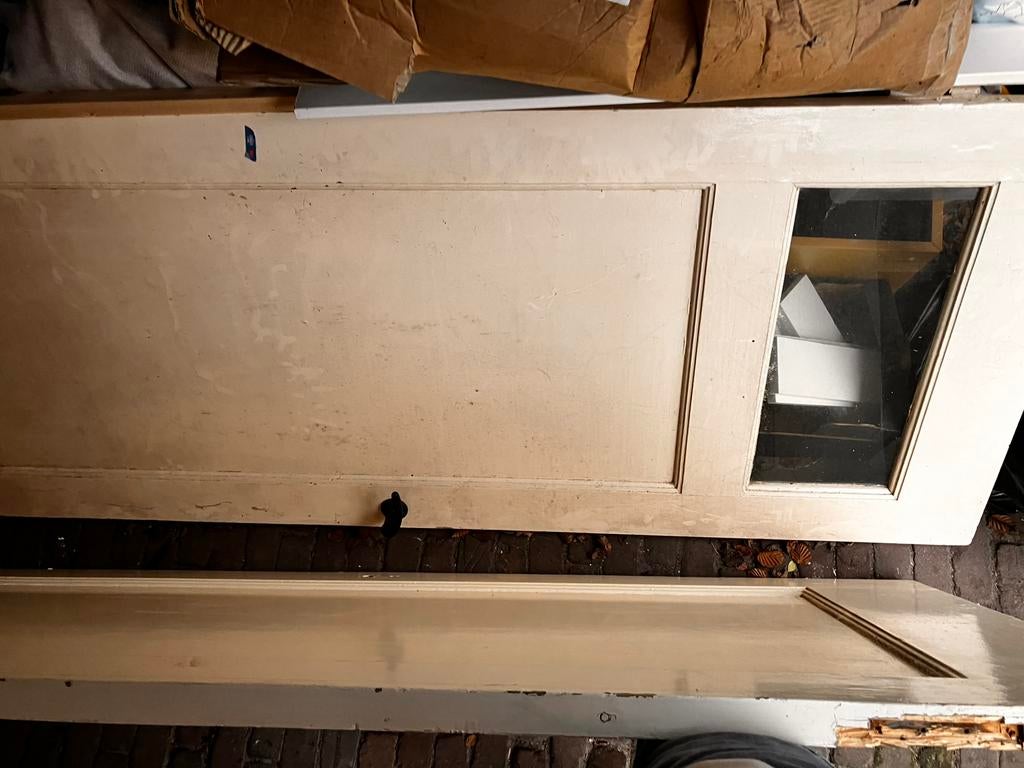 2x Paneel deur woonkamer & 1 kast deur jaren ‘30, Doe-het-zelf en Verbouw, Kozijnen en Schuifpuien, Gebruikt, Deurkozijn, 150 tot 225 cm