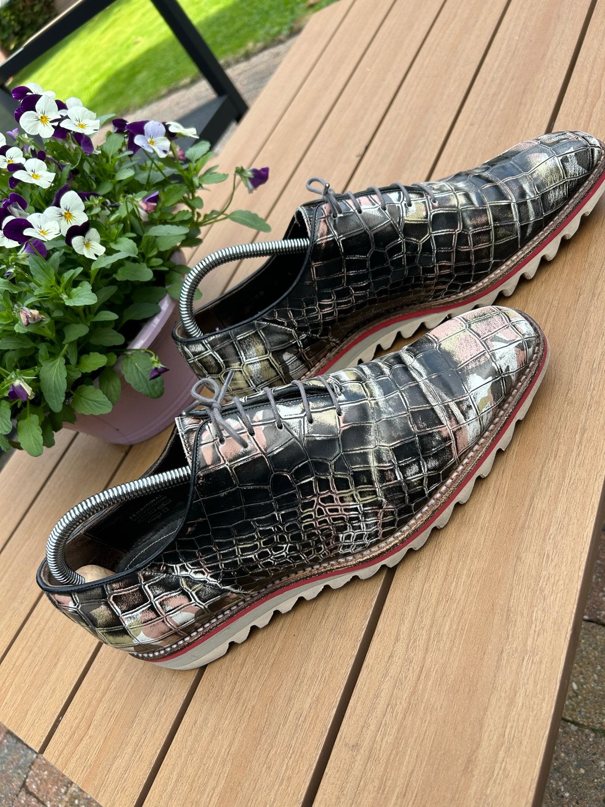 Harris Firenze Nette Schoenen Krokodillenprint Maat 42, Kleding | Heren, Ophalen of Verzenden, Gedragen, Zwart, Veterschoenen