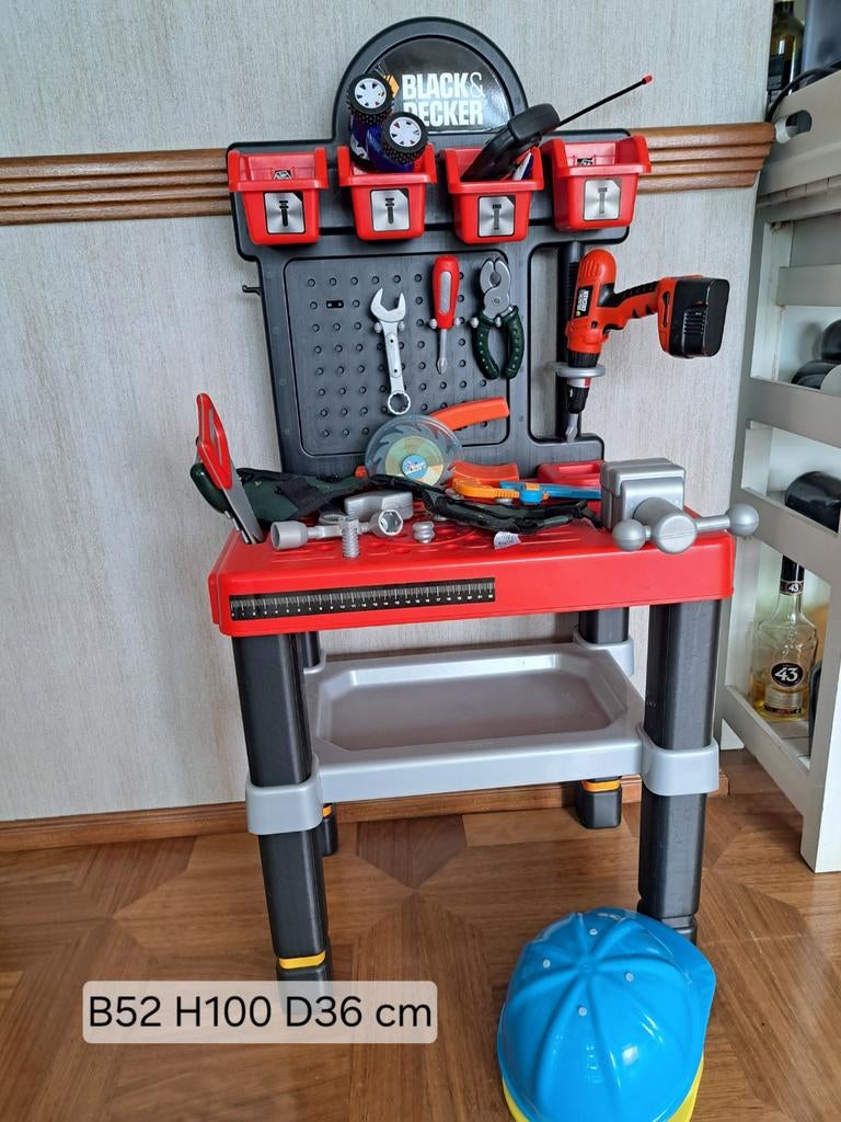 Black & Decker speelgoed werkbank zeer compleet gereedschap, Ophalen, Zo goed als nieuw, Bouwen, Met geluid