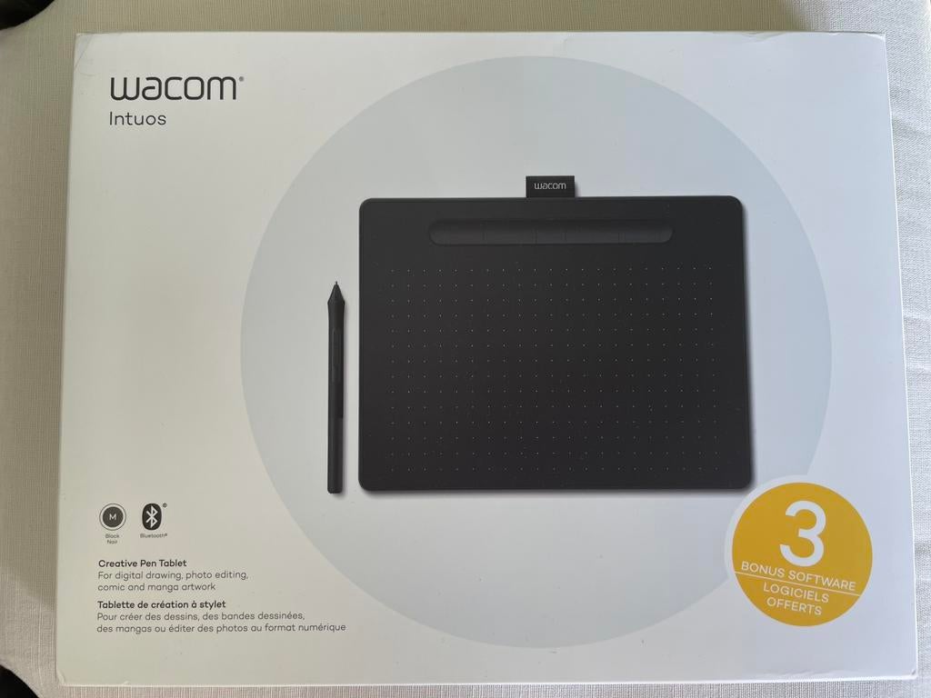 Wacom Intuos Medium (zwart) - goede staat, Computers en Software, Tekentablets, Ophalen of Verzenden, Multi-touch, Nieuw, Draadloos