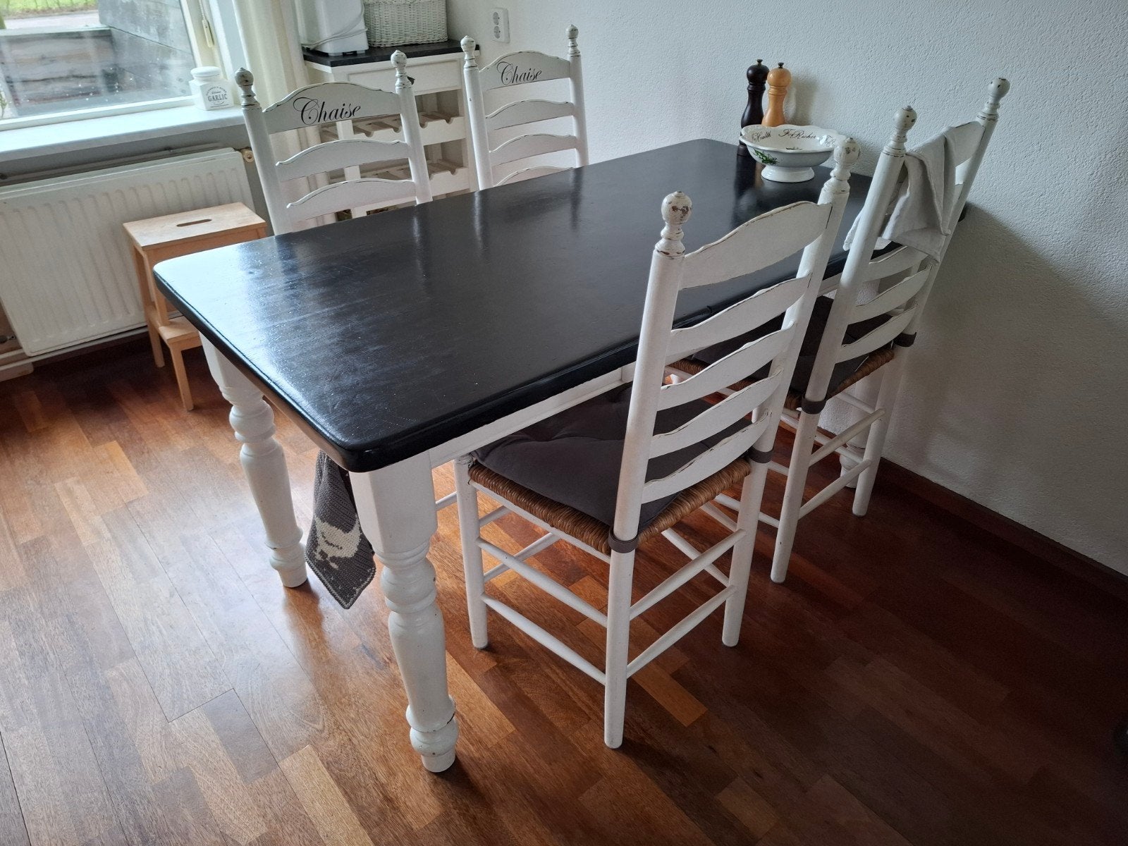 Eettafel met 4 stoelen - 150x80 cm, Ophalen