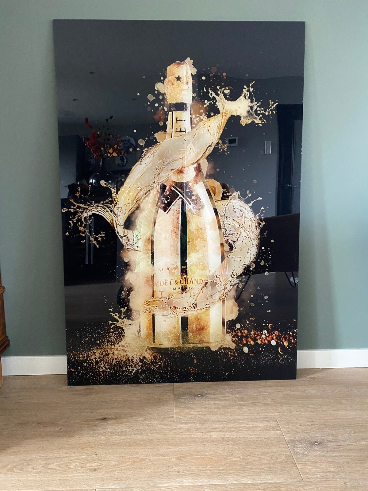 Plexiglas schilderij Moët & Chandon 80x120 cm, Ophalen, Zo goed als nieuw, 75 tot 100 cm, Schilderij