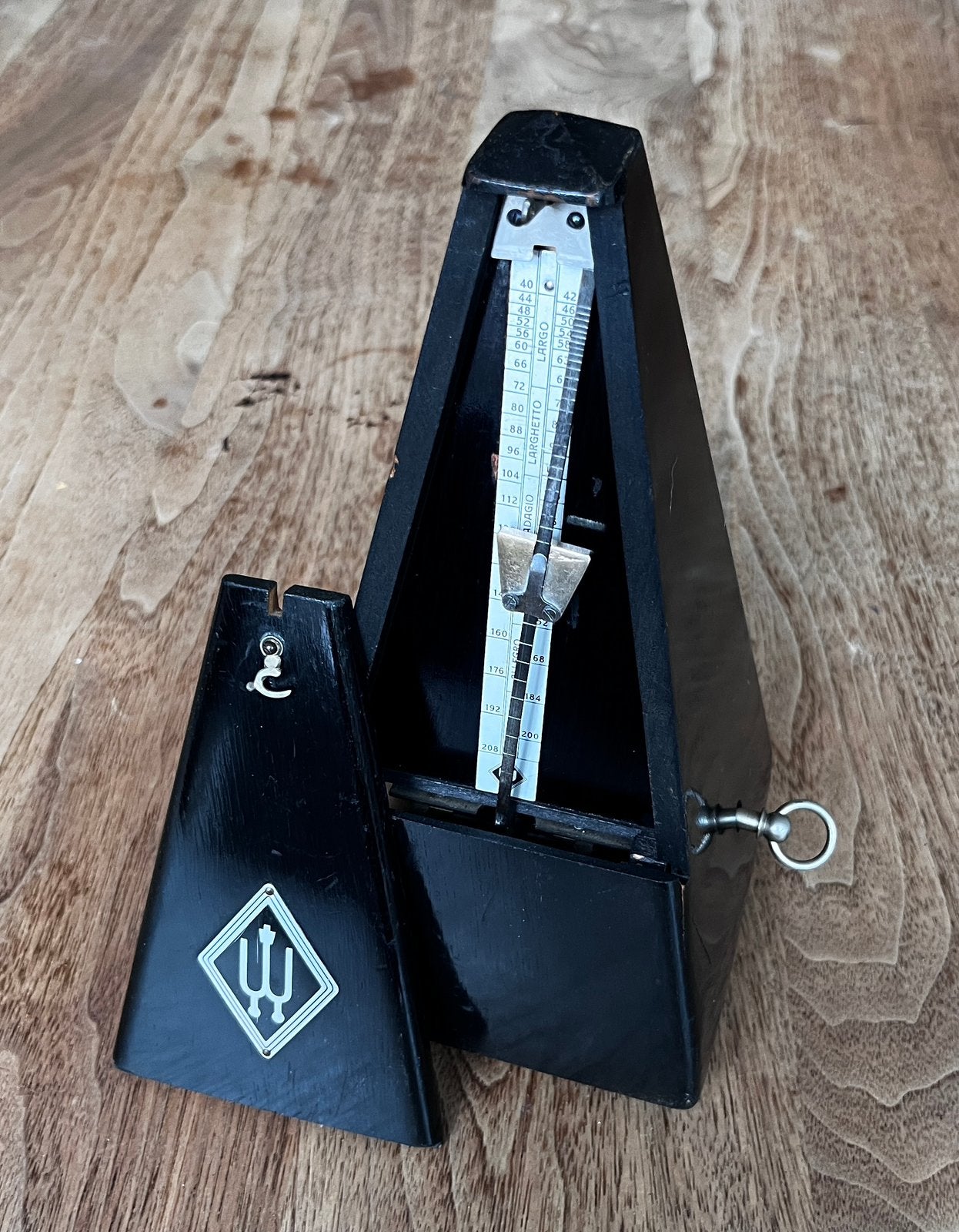 Wittner Metronoom Hout Zwart Hoogglans - Vintage ca. 1950, Ophalen of Verzenden, Gebruikt, Overige instrumenten