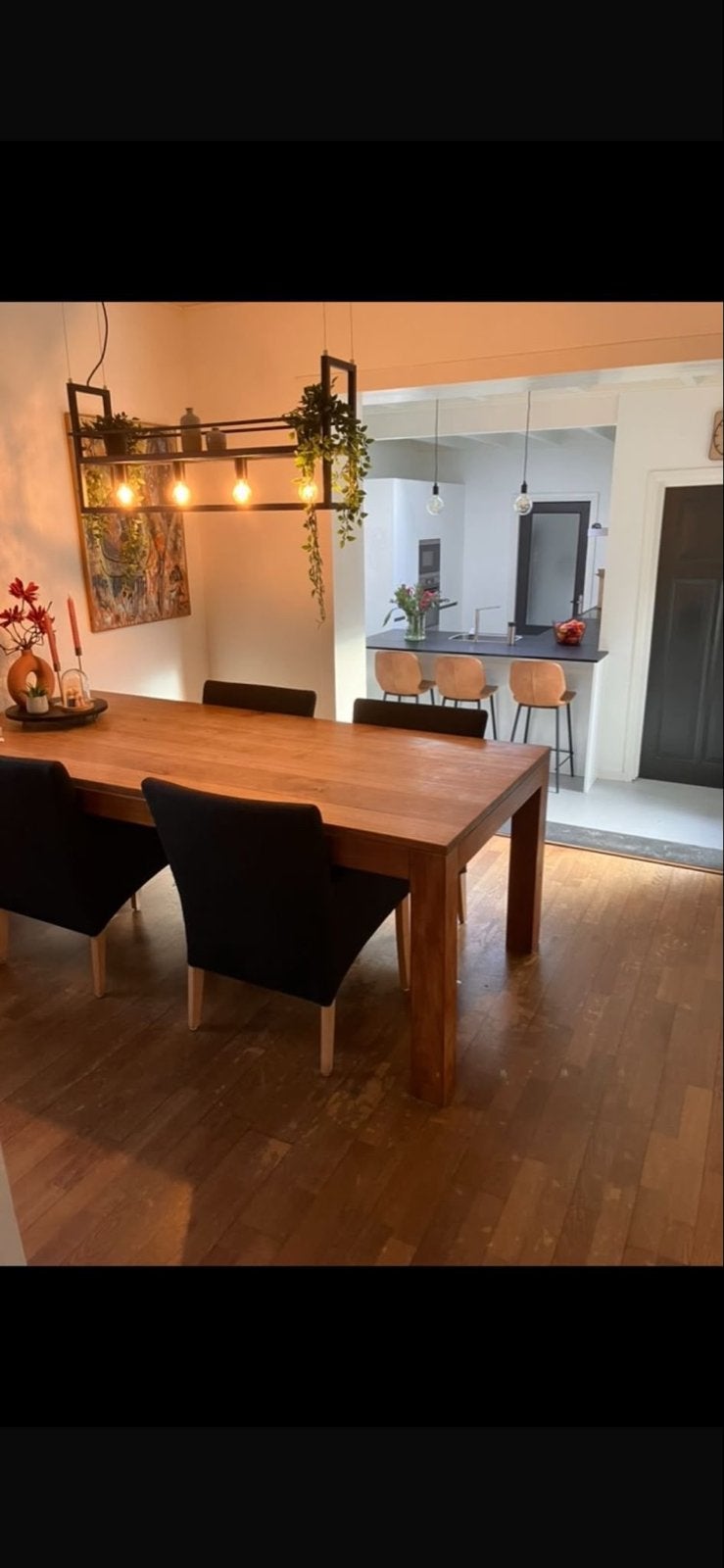 Teakhouten eettafel 220x100x78 cm, Ophalen, Gebruikt, 100 tot 150 cm, Teakhout