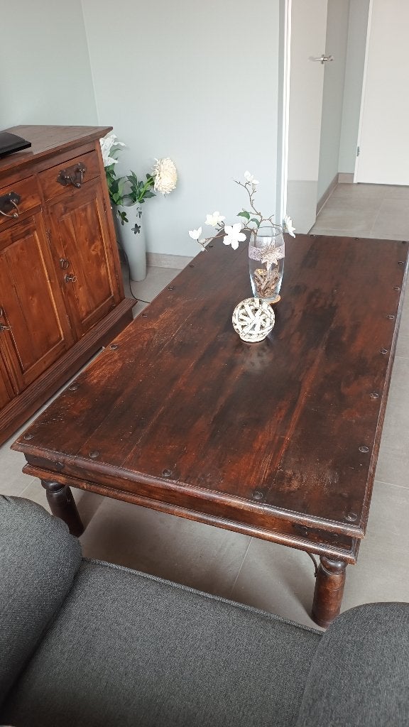 koloniale salontafel, Huis en Inrichting, Tafels | Salontafels, Ophalen, Gebruikt, 50 tot 100 cm, 150 tot 200 cm