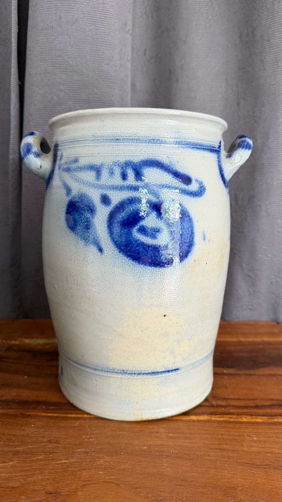 Antieke Keulse pot met blauw decor - 23x28 cm, Antiek en Kunst, Antiek | Keramiek en Aardewerk, Ophalen of Verzenden