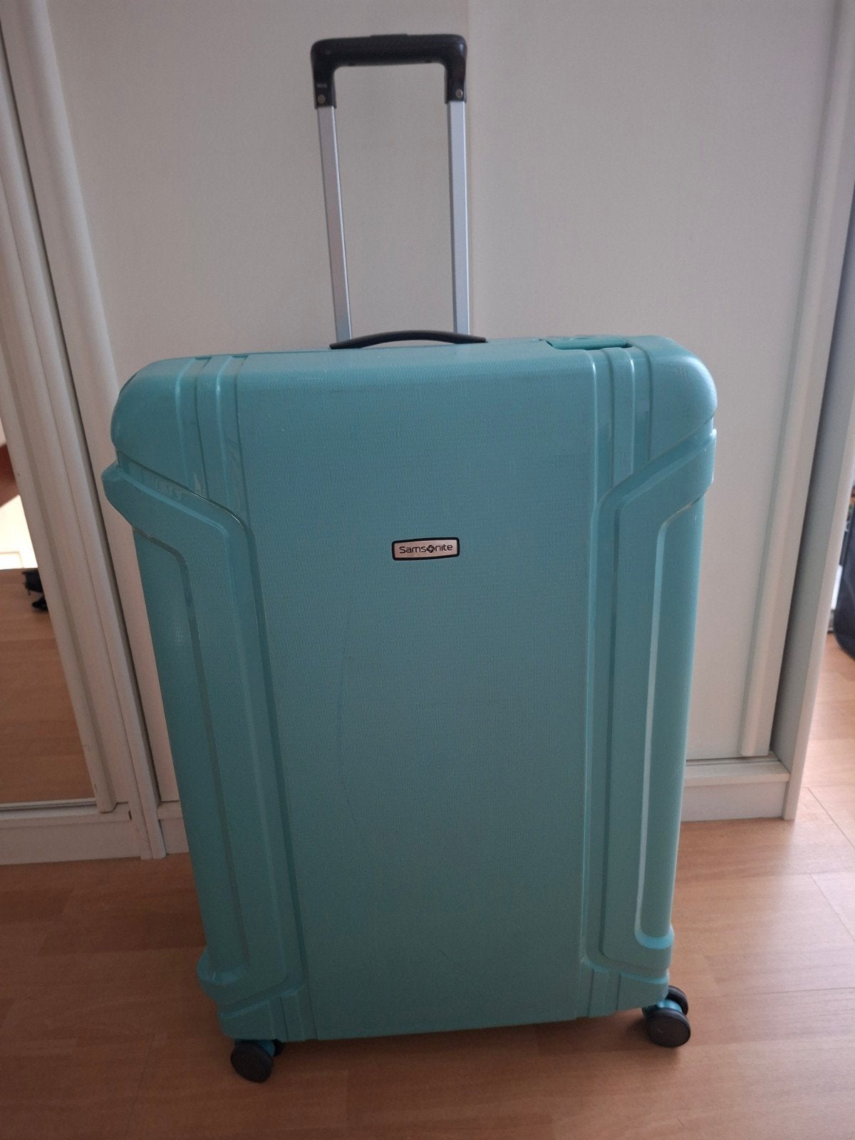 SAMSONITE S'Cure spinner aqua blue, Hard kunststof, 45 tot 55 cm, Zo goed als nieuw, 70 cm of meer
