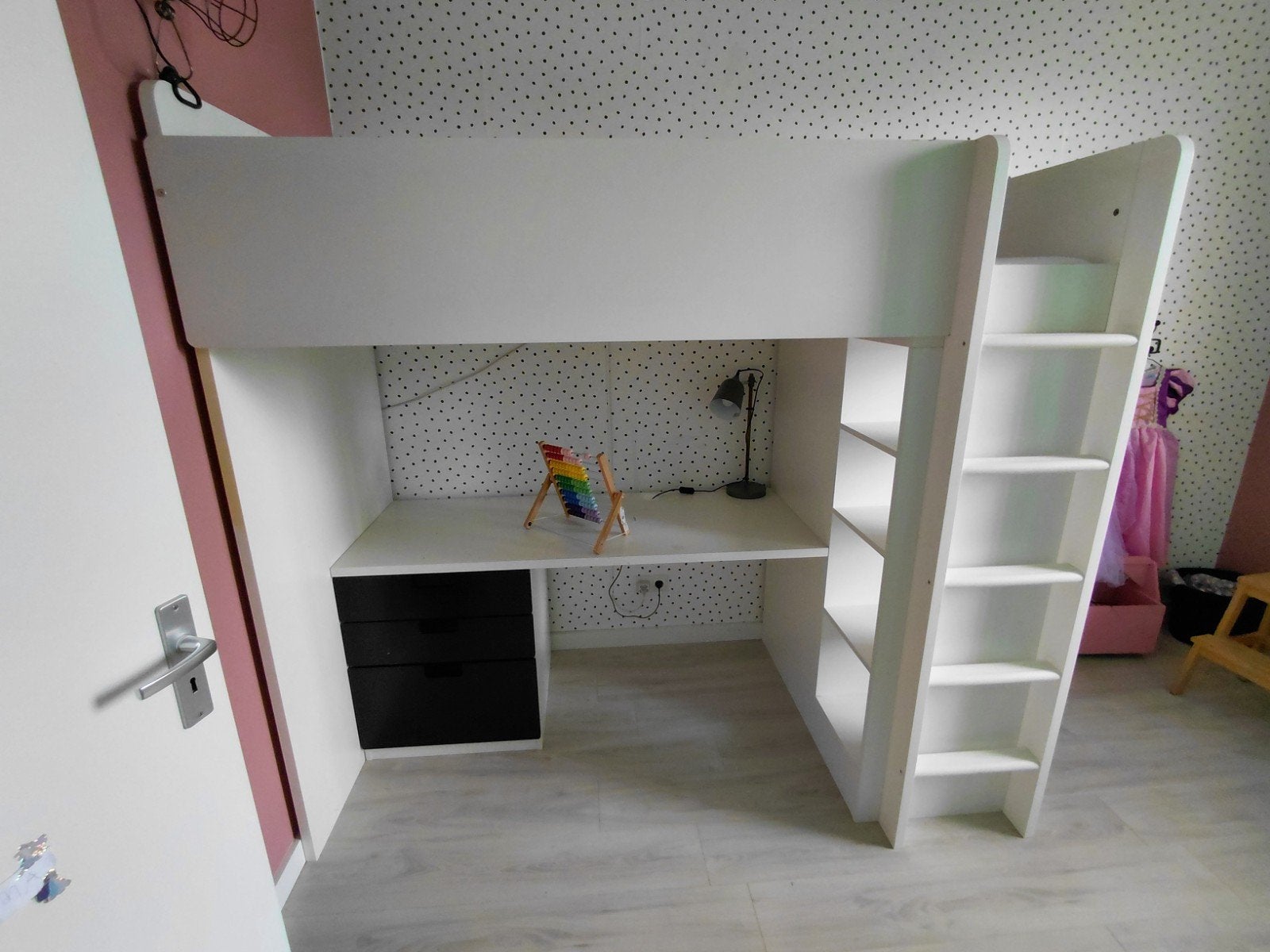 IKEA Stuva Hoogslaper met Kast en Bureau - Gebruikt., Ophalen, Gebruikt, Eenpersoons, 200 cm