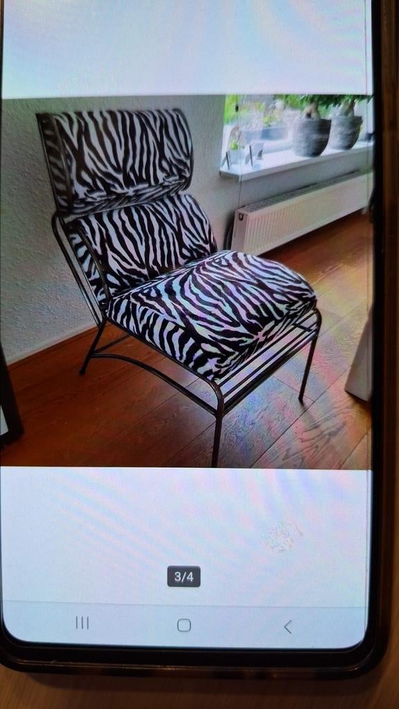 Design stoel met zebra motief, nieuw, Ophalen, Overige kleuren, Design, Nieuw