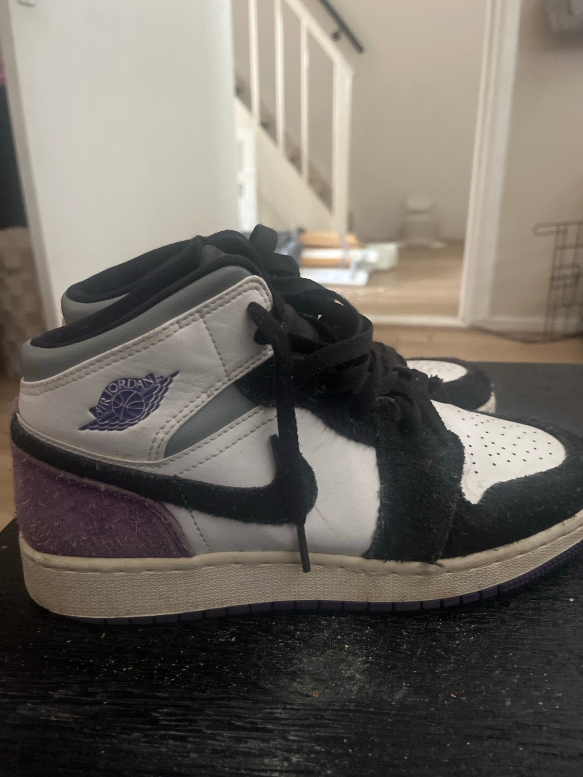 Gebruikte Nike Air Jordan 1 Mid sneakers maat 38.5, Ophalen of Verzenden, Gedragen, Zwart, Sneakers of Gympen