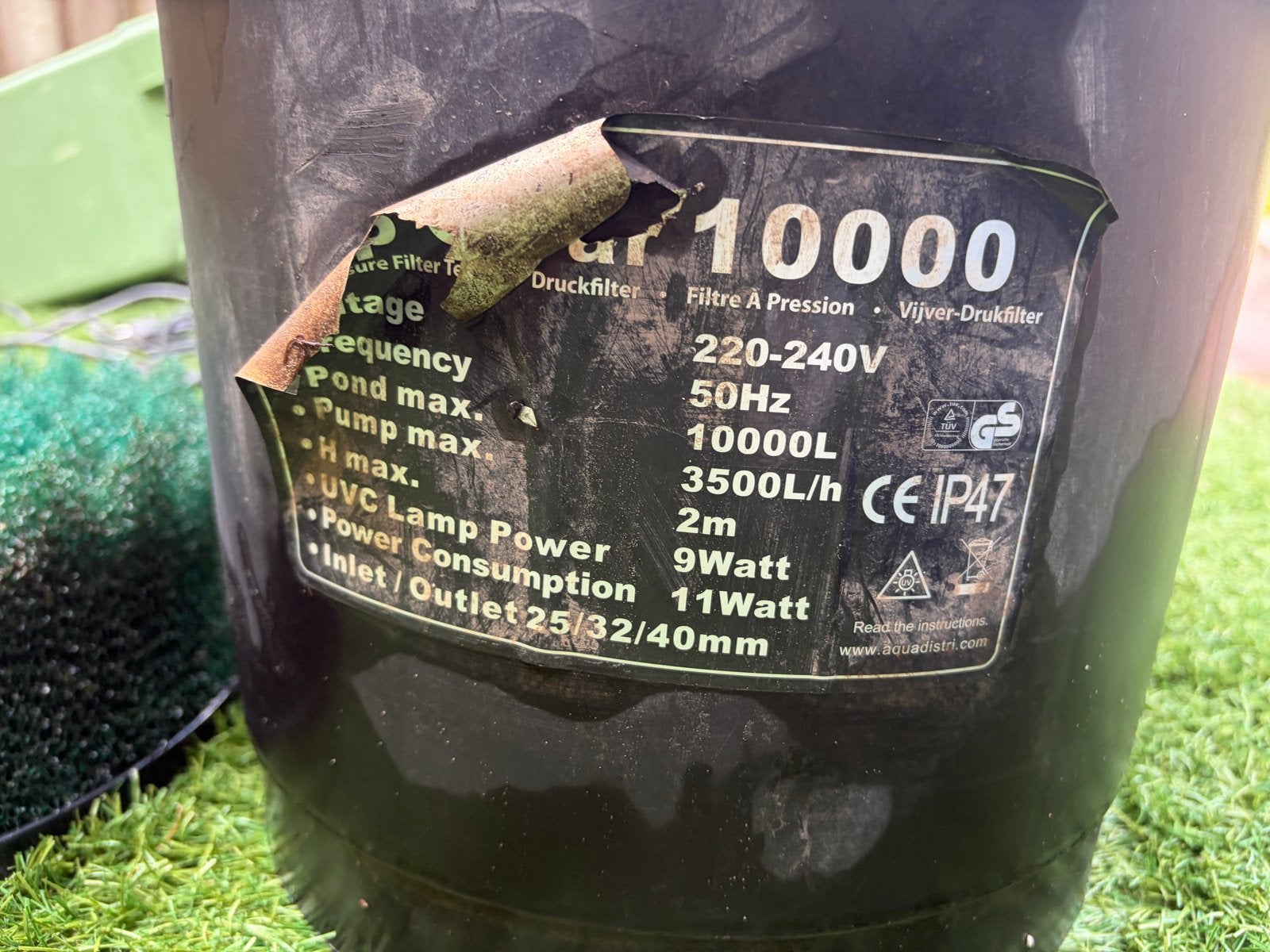 Hogedrukfilter met UV voor vijver - Aquaforte 10000, Ophalen of Verzenden, Gebruikt