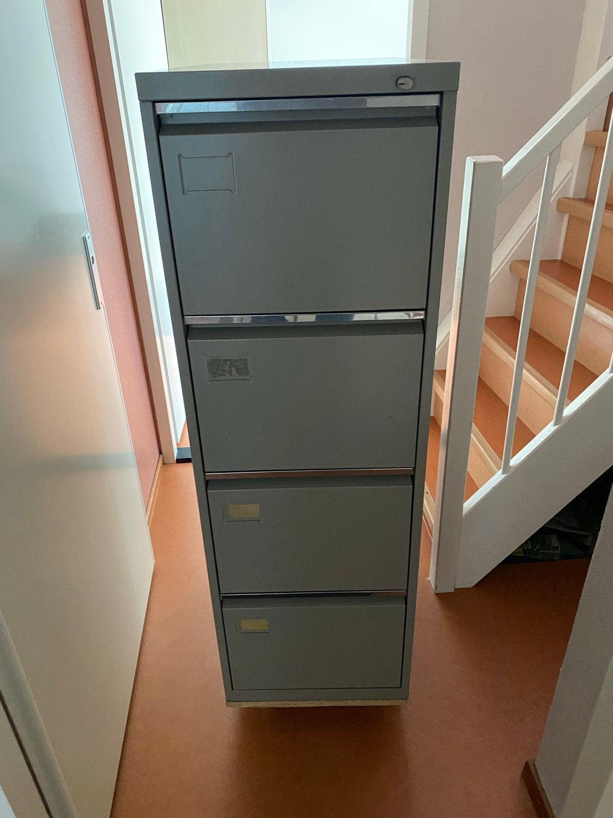 Ahrend Grijze metalen archiefkast met 4 laden, Huis en Inrichting, Ophalen, Minder dan 50 cm, Gebruikt, 100 tot 150 cm