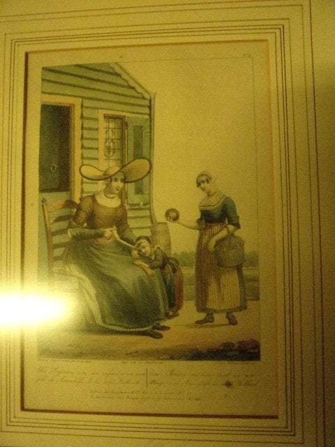 Een Boerin met haar kind, en Meisje van Assendelft Nrd.Holla, Antiek en Kunst, 44 cm, Met tekst, 1800 - 1899, 35 cm