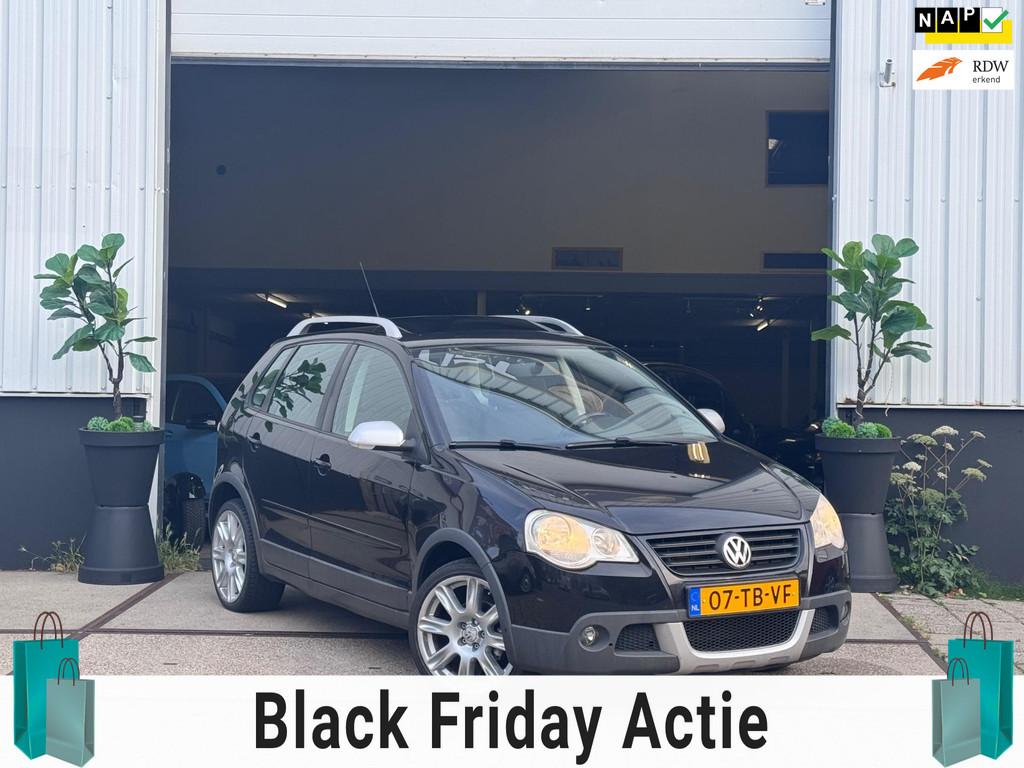 Volkswagen Polo 1.4-16V Cross|PANO|CARPLAY|ELEK.RAMEN|AIRCO|, Auto's, Voorwielaandrijving, Zwart, Zwart, Origineel Nederlands