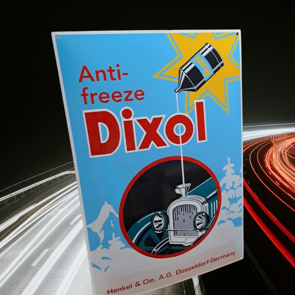 Emaille reclamebord van Dixol antivries, limited edition., Verzamelen, Reclamebord, ., Ophalen of Verzenden, Zo goed als nieuw