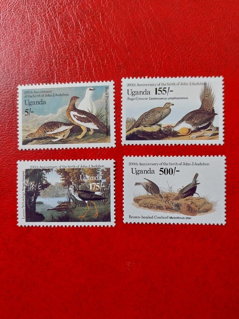 Uganda 449-452 vogels 1985 postfris mi 11eu, Ophalen of Verzenden, Dier of Natuur