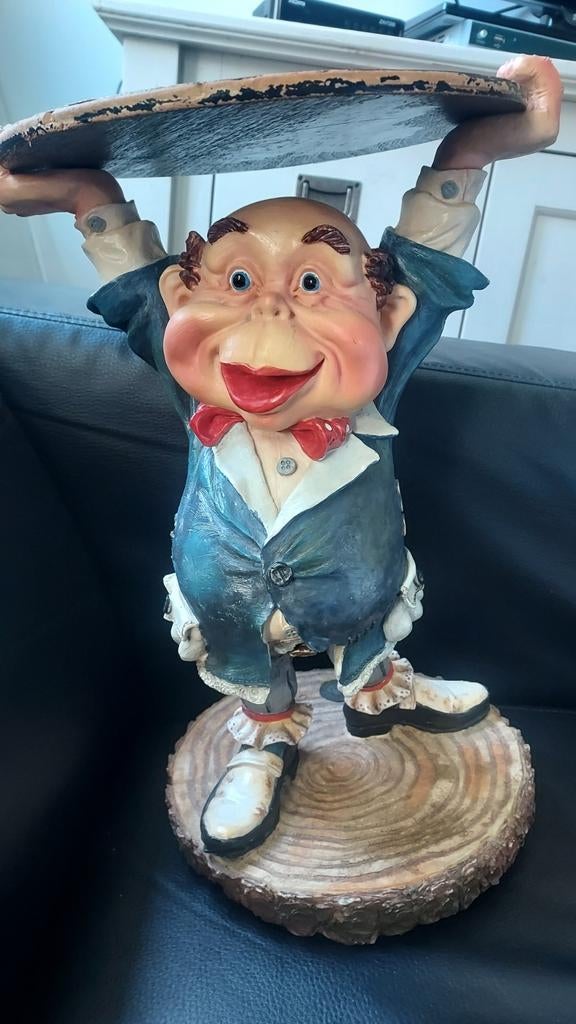 Efteling Laaf beeldje met dienblad, Ophalen of Verzenden, Zo goed als nieuw, Beeldje of Poppetje