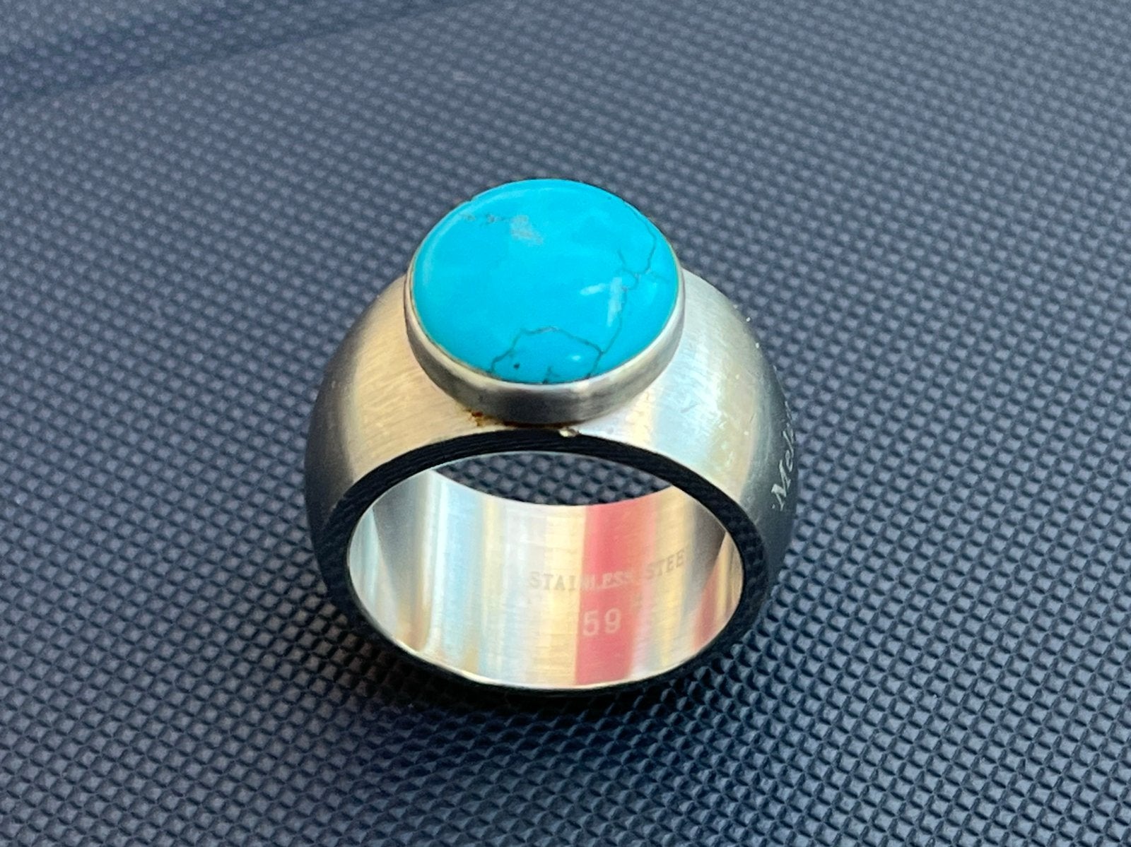 MelanO ring met 3 opzetstenen, stainless steel 59#, IJzer of Staal, Ophalen of Verzenden, Zo goed als nieuw, 17 tot 18