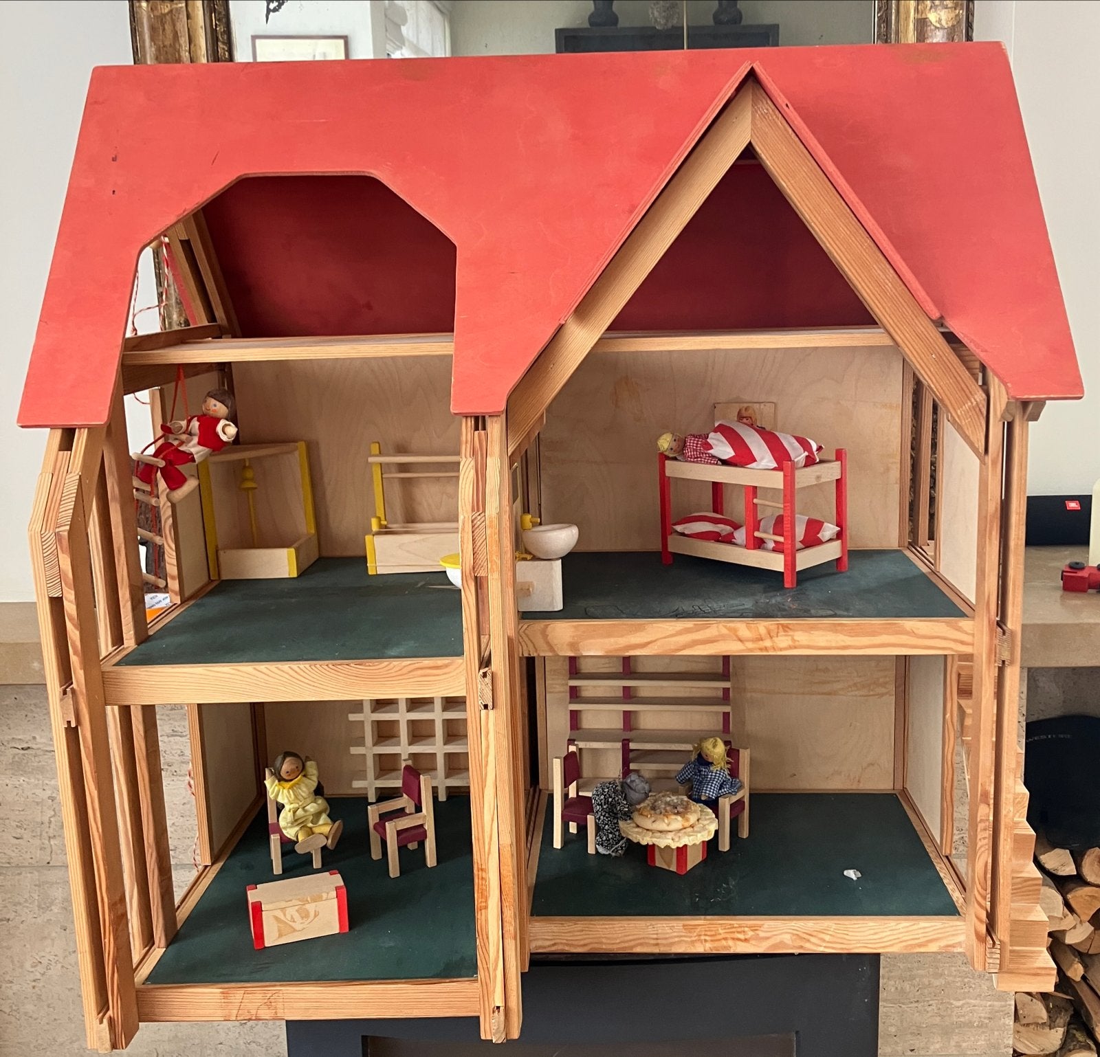 Selecta Poppenhuis met complete inventaris, Ophalen of Verzenden, Gebruikt, Poppenhuis