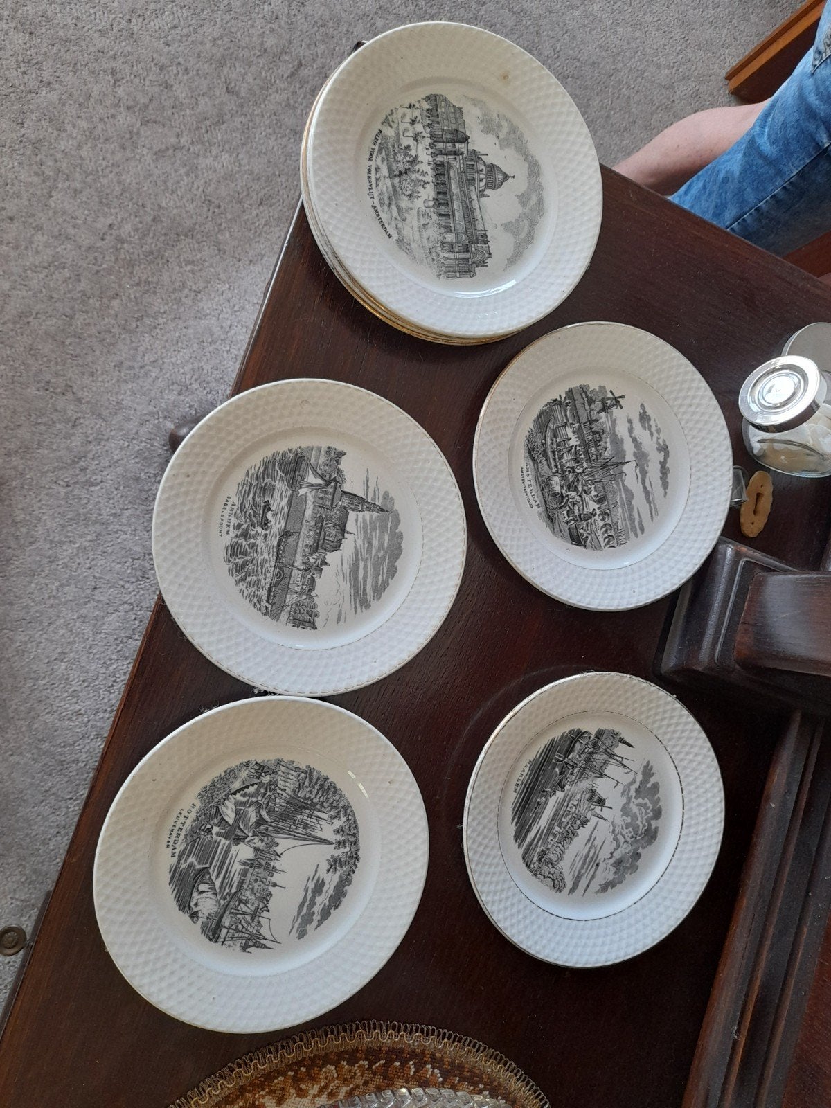 Antieke Delfts Blauwe Borden met Nederlandse Stadsgezichten, Antiek en Kunst, Antiek | Servies los, Ophalen