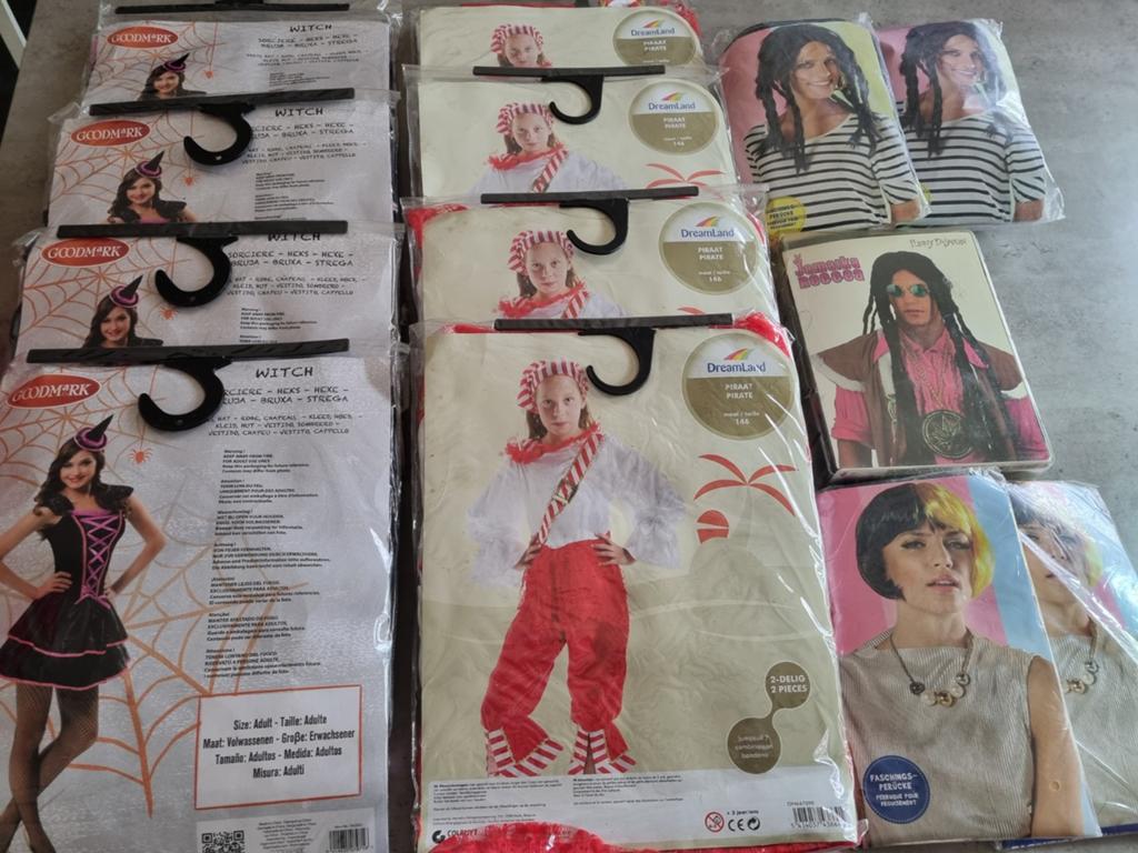PARTIJ,12x,VERKLEEDKLEDING/PRUIKEN,Div,OrigVerpakt,Nieuw!, Ophalen of Verzenden, Nieuw, Overige typen, Overige