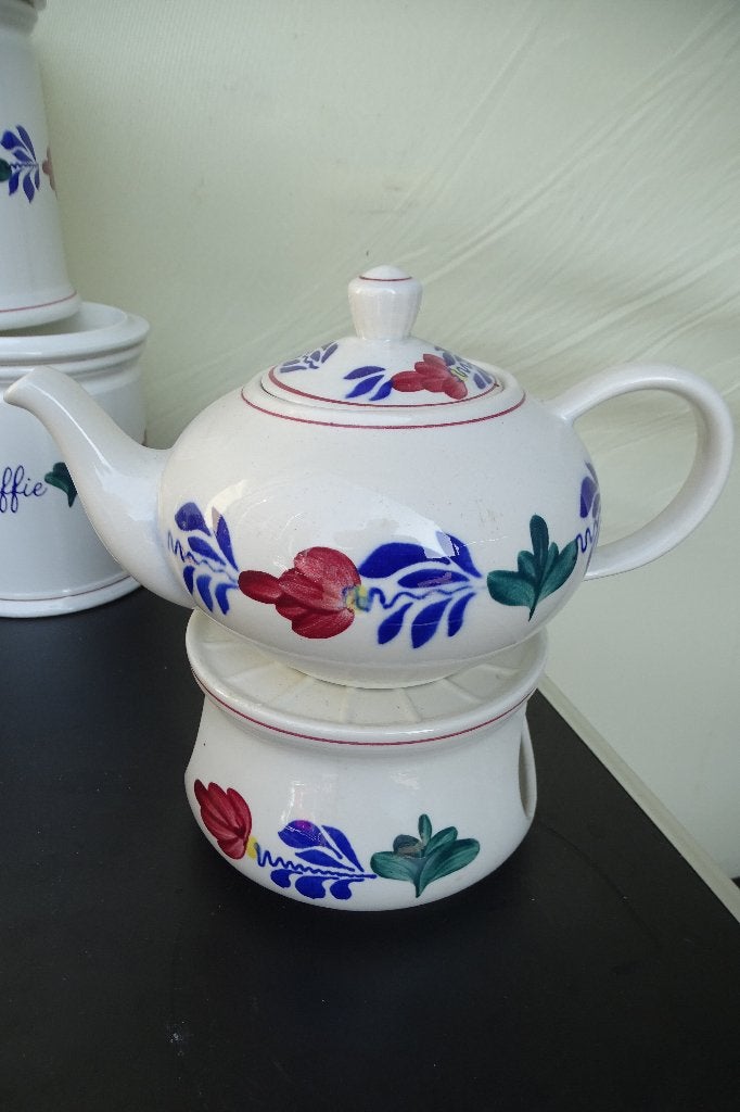 Boerenbont servies, verschillende delen, Ophalen, Gebruikt, Aardewerk, Landelijk/Boerenbont